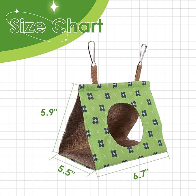 KAMA BRIDAL Bird Nest Hanging Hammock Summer House Cage Tent for Small Pets Parrot Parakeet Myna Pigeon Parakeet Lovebird Nest Perch Stand Swing
