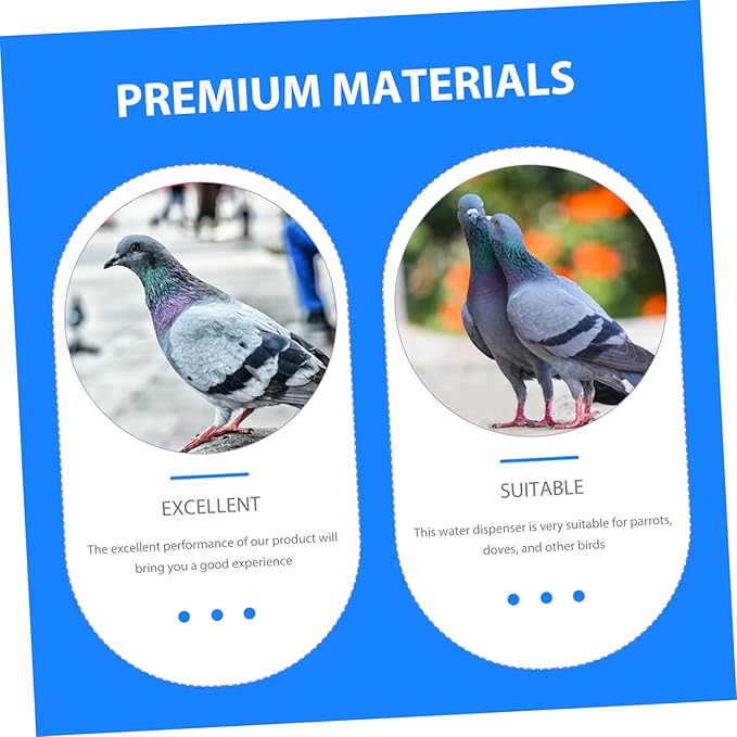 Bird Water Cups Pigeon Water Feeder Automatic Dispenser Feeder Bird Parrot Automatic Drinking Bowl Dove Pigeon Parrot 4L Chick
