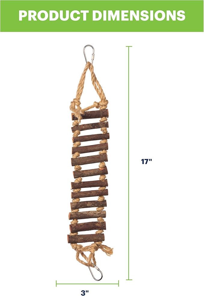 Prevue Pet Products Rope Ladder Bird Toy - Accessories for Small to Medium Birds, Hanging Birdcage Toy for Climbing, Foot Exercise, Beak Use, Mental Enrichment, and Interactive Play