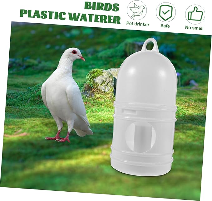 Generic Pigeon Water Dispenser Birds Waterer 2 Pack Plastic Bird Feeding Supply 9.44X4.72X4.72 Inch Clean Odorless Water Feeder for Indoor Outdoor Bird Cages