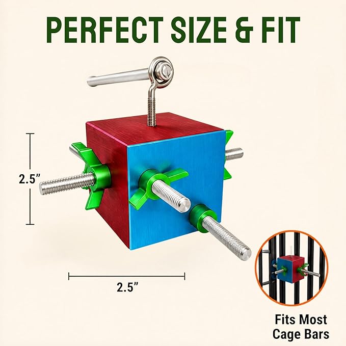 Bird Toys for Large Birds (Busy Box) | Treat Dispenser for Macaws, Cockatoos & Parrots | Bird Foraging Toy for Medium to Extra Large Birds | Natural Foraging Behavior Builder | Durable Cage Accessory