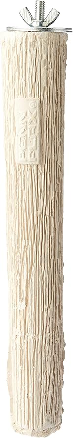 PENN-PLAX Bird-Life Calcium Bird Perch – Naturally Trims Nails & Beak – Ideal for Cockatoos, African Greys, Conures, and Other Medium Birds – Off-White – 8” Long