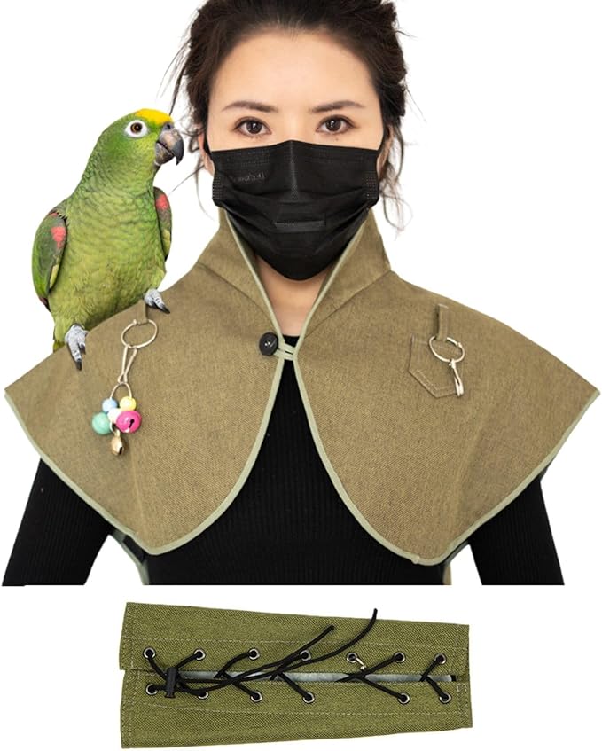 Pet Bird Upgraded Waterproof Shoulder, Neck Poop Protector and Protective Anti-Scratch Arm Guard Set, Anti-Bite Shoulder Pad Diaper Shawl for Parrot Macaw African Budgies Parakeet Agapornis Fischeri