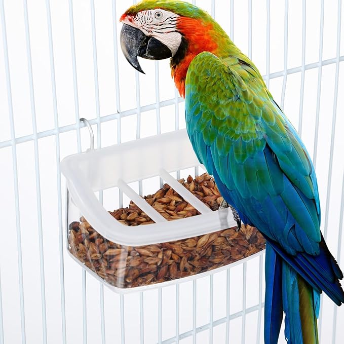 POPETPOP Bird Cage Feeder, Plastic, Multiple Pets