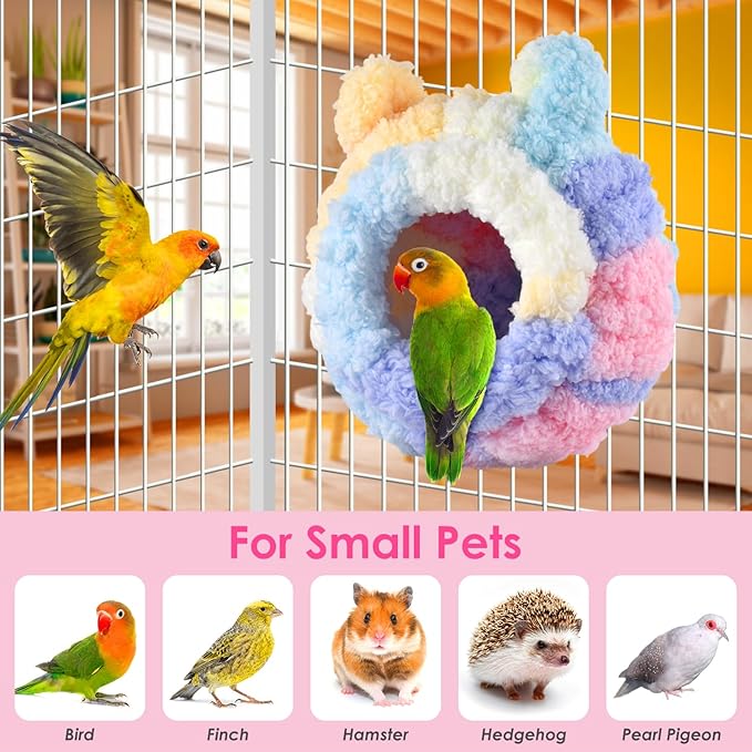 KATUMO Bird Nest, Conure Breeding Nest Parrotlet Snuggle Hut Canary House Bed for Conure Lovebird Canary Finch Coneshape Birds Hamster Small Pets