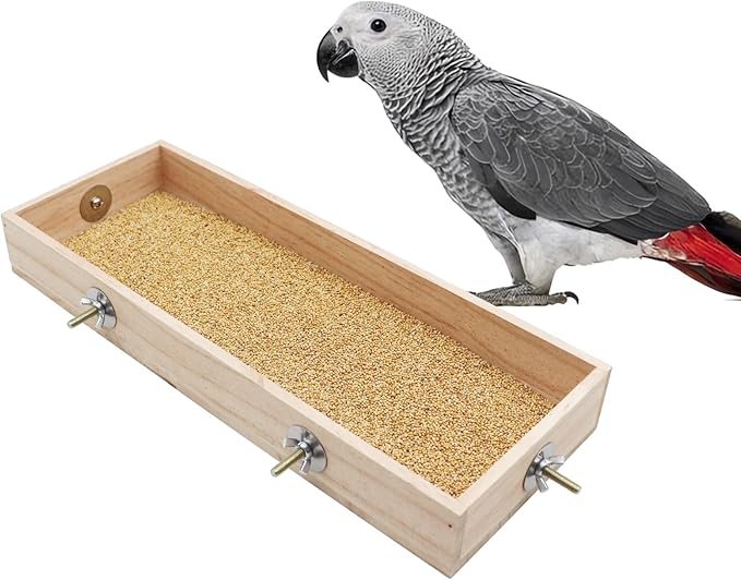 Bird Cage Accessories, Wooden Food Dish for Small to Medium Birds, Bird Feeder for Cage, Food Bowl for Budgie, Cockatiel, Lovebird, Conure, Parakeet, Canary, Kakariki