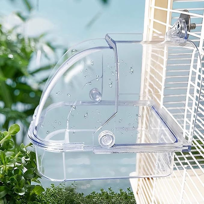Bird Shower Room Birdcages External Screw Bath Room Parrot Bathtub Birdcages Clear Bathing Tub Budgies Cage Decors