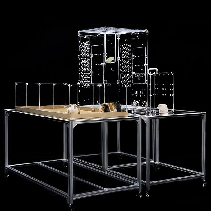 GuineaLoft™ 5x2.5x2.5ft Pet Cage Table – Pet Cage Stand Table with Shelf & Rollers, Specially Designed for Placing Pet Cages & Accessories, Lightweight & Easy to Move