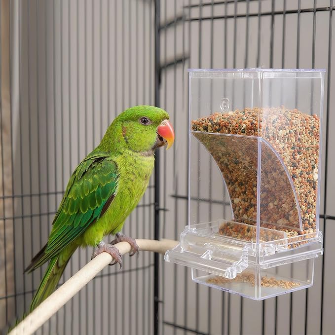 Geyecete Bird Feeder Water Dispenser Set no Mess Bird Feeder for cage Automatic Parakeet Cage Accessories,Bird Feeder Cockatiel Finch Budgies