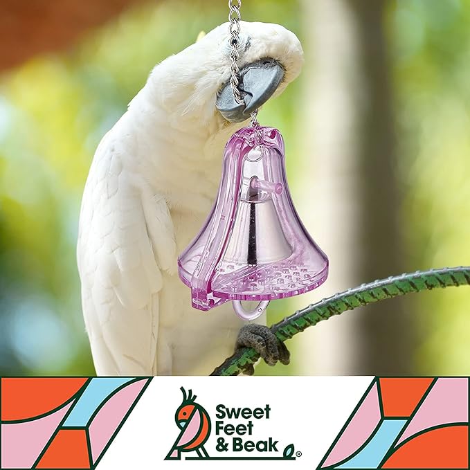 Sweet Feet and Beak Large Indestructibell - Perfect Cage Toy for Large Birds - Safe, Non-Toxic, Unbreakable, Easy to Install Bird Cage Accessories for Parrots, Cockatoos, and Large Birds