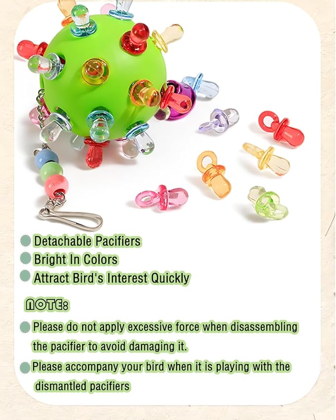 Cockatiel Toy, Parrot Ball Conure Hanging Lovebird Foot Toy, Bird Cage Accessories for Mini Macaw Budgie Small to Medium Birds