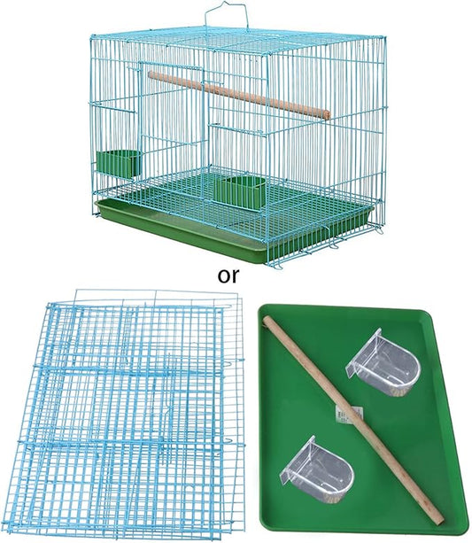 Wire Rectangular Small Cage for Small Birds and Canaries Rekord Equipped Feeders