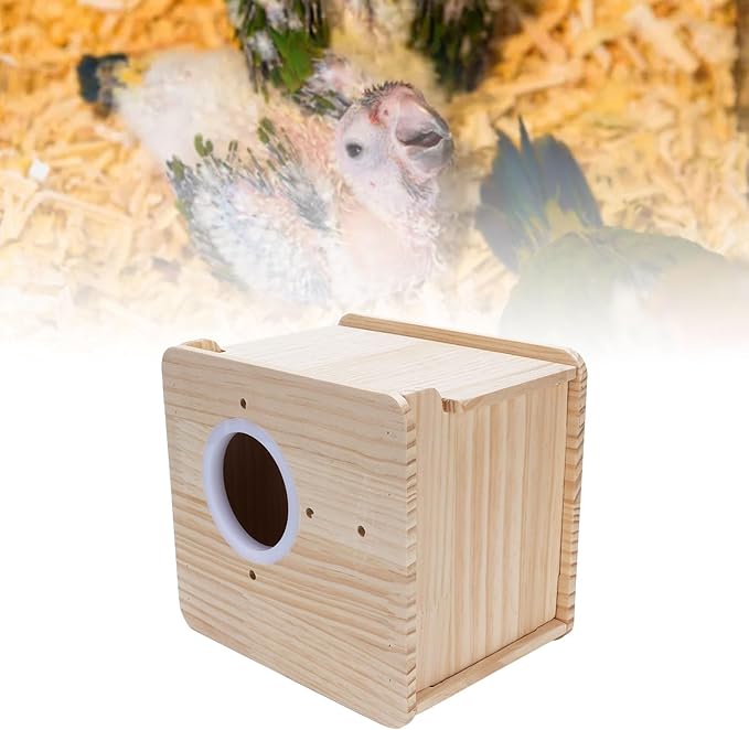 Parakeet Nesting Box, Wooden Insulated Parrots Mating Box for Lovebirds, Cockatiel, Conure, Cockatoo, Budgie
