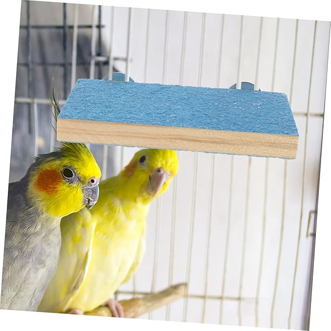 2pcs Interesting Parrot Stand Wear-Resistant Bird Platform for Cages Rectangular Shape and for Play for Parakeets and Other Small Birds Random Color