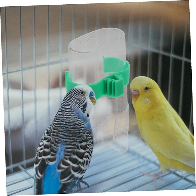balacoo 6pcs Transparent Automatic Pet Water Feeder for Birds No Leakage Design Elastic Slots Fit Cage Spacing Easy to Use Water Feeding Tool for Bird Care