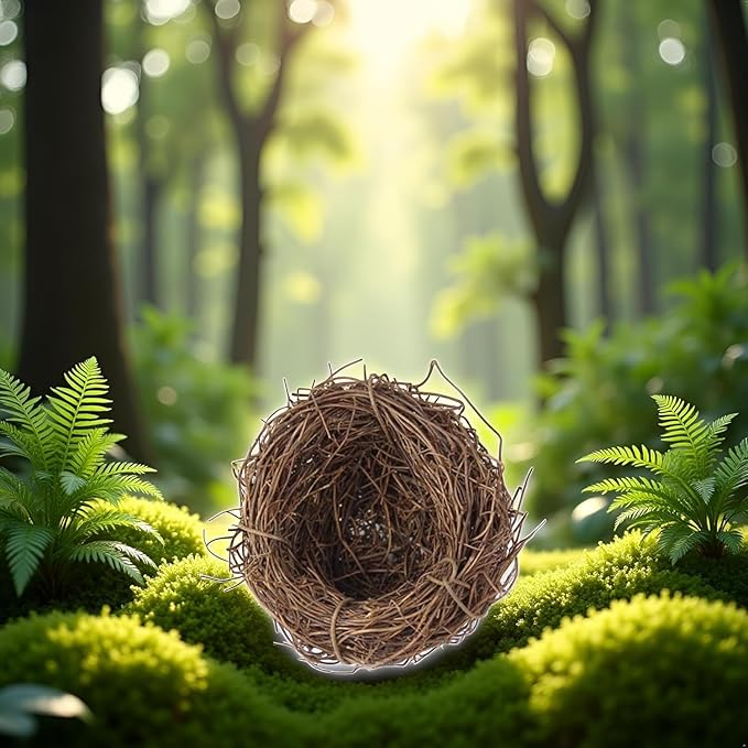 2Pcs Easter Bird Nest Anti-Scratch Decorative Lightweight Egg Decoration Prop Easter Bird Nest Compatible with Crafts Artificial Flowers Artificial Plants and Flowers（6 cm）