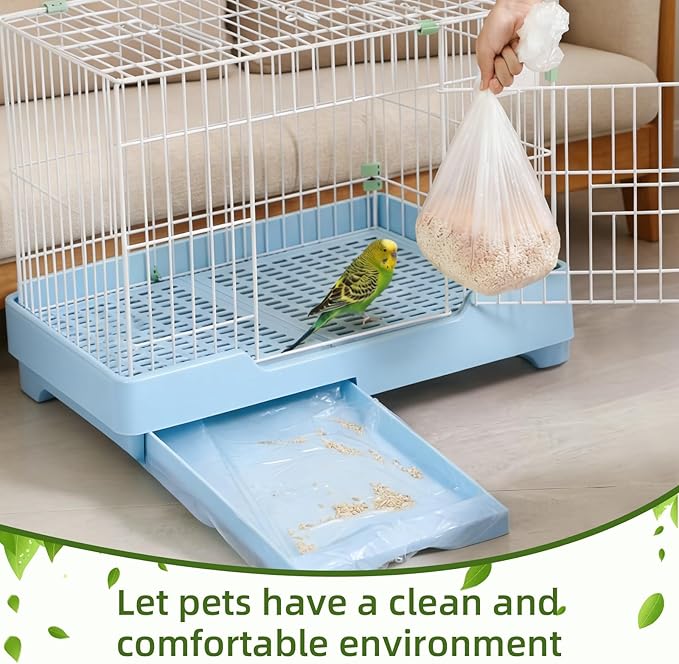 100 Pcs Disposable Bird Cage Liners Clear Plastic Parakeet Liner Bags, Universal Birdcage Liner Bags for Parakeets Parrots Finches Canaries Cockatiels, Bird Cage Accessories (26 x 18 Inches)