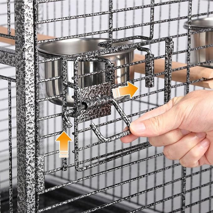 Topeakmart 68-inch Wrought Iron Play Top Large Bird Cage, Black