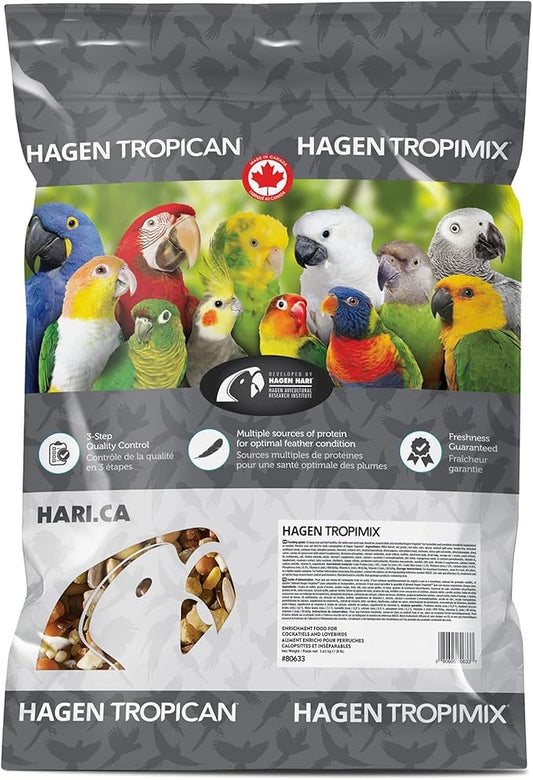 Hari Tropimix Bird Food for Cockatiels and Lovebirds, Hagen Parrot Food with Seeds, Fruit, Vegetables, Vitamins & Amino Acids, 8 Pound (Pack of 1)