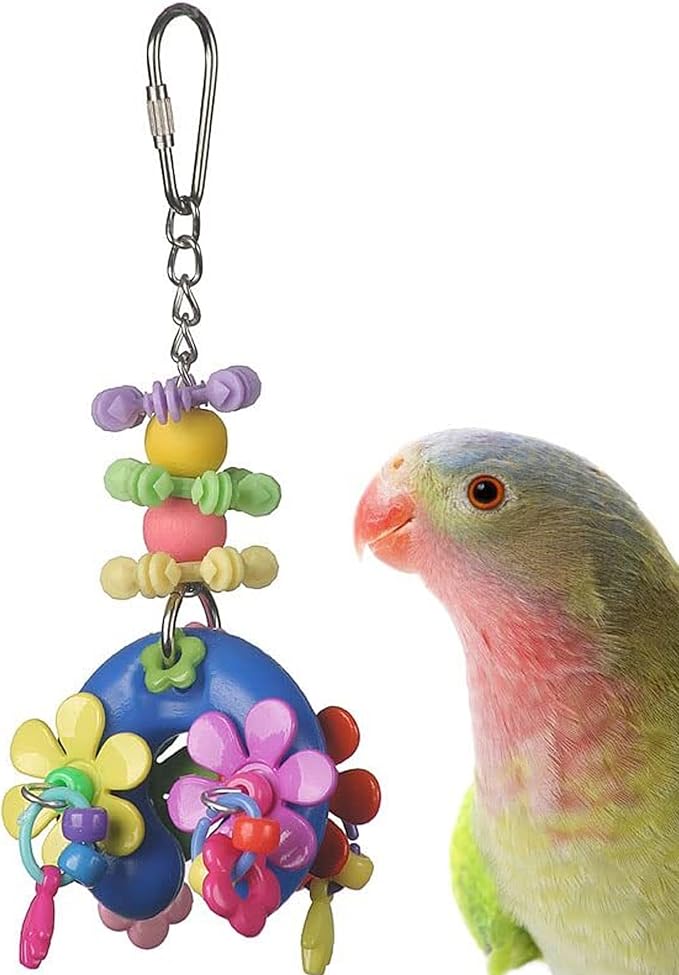 Super Bird Creations SB1085 Flower Power Bird Toy, Small/Medium Bird Size, Ideal for Cockatiels, Parakeets, and Parrots - 7" x 2.5" x 2"