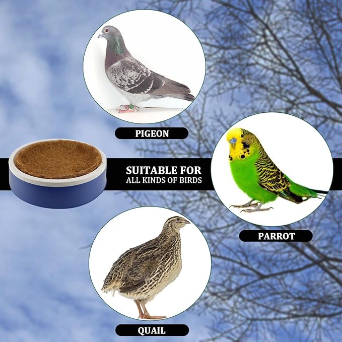 5 Pcs Pigeon Nest Bird Nest Bowls Nest for Pigeons Breeding Hatching (White Side+ Pad), Random