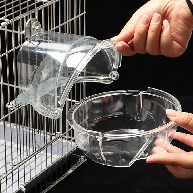 Pet Bird Bath Tub Screw On Parrot Bathtub Parrot Shower Box Parrot Bath Tub Transparent Bathing Tub for Cage