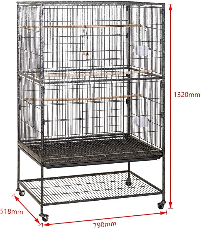 UISEBRT Large Bird Cages with Metal Aviary Wheels for Parrots, Cockatiels, Pigeons