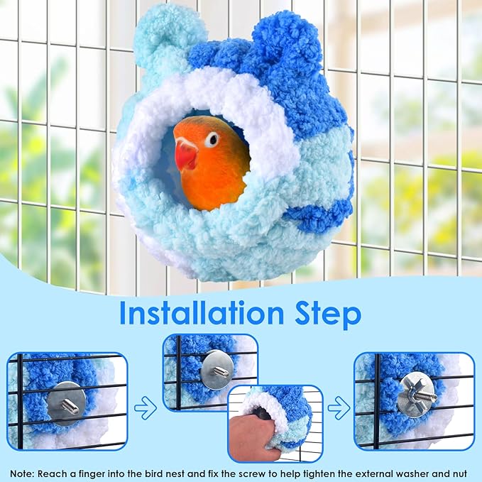 KATUMO Conure Nest, Bird Breeding Nest Parrotlet Snuggle Hut Lovebird House Bed for Conure Lovebird Canary Finch Coneshape Birds Hamster Small Pets