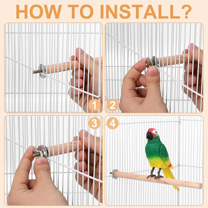 YARNOW 5pcs Natural Wood Bird Perches for Parrots Height Stand Toy for Parakeets Cockatiels and Lovebirds Easy to Install Exercise Platforms