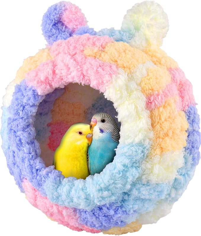 KATUMO Lovebird Nest, Bird Breeding Bed Parrot Snuggle Hut Conure House for Budgie Cockatiel Conure Lovebird Canary Finch Hamster Small Pets