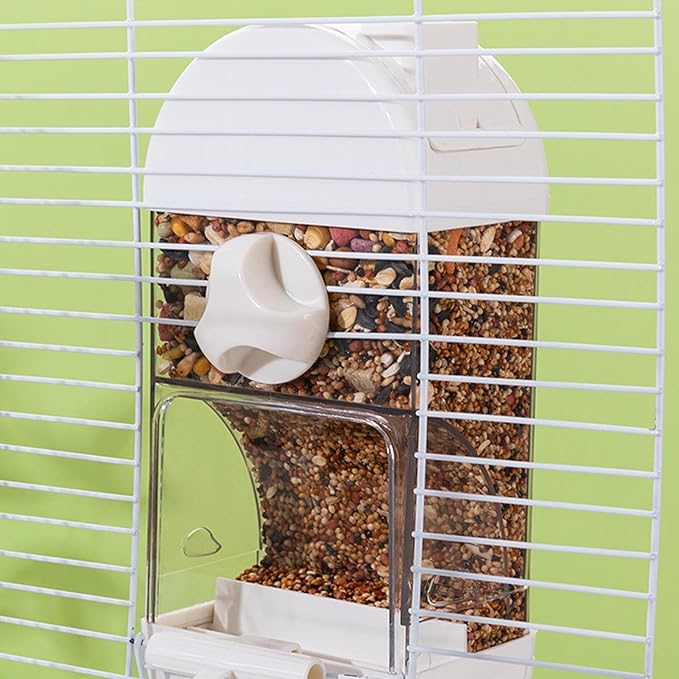 Automatic Bird Feeder - Parrot Automatic Feeder | Parrot Water Dispenser | Clear Bird Feeder Smart House Shaped Parakeet Feeder | Large Capacity Anti Spill Food Container Drinker Cage for Cockatiel