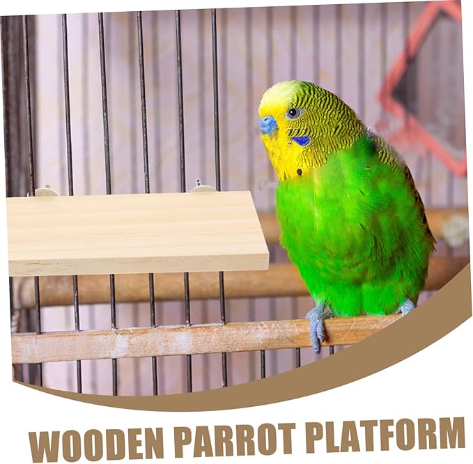 Beavorty 2pcs Pet Rest Station Parrot Wooden Perch Rectangle Wood Perch Parrot Stand Platform Bird Cage Accessories Toys for Hamsters Bird Toys for Cockatiels Bird Stand for Birds Xuan Feng
