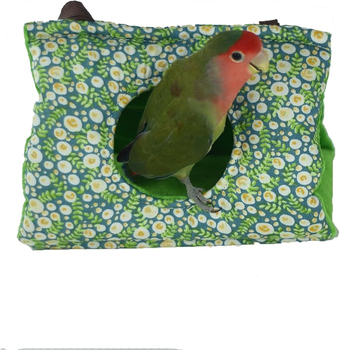 Cockatiel Bird Cage Winter Warm Tent House Conures Hammock Bedding Parrot Snuggle Hut Parakeets House Sleeping Hideaway with Pad Lovebirds Quaker