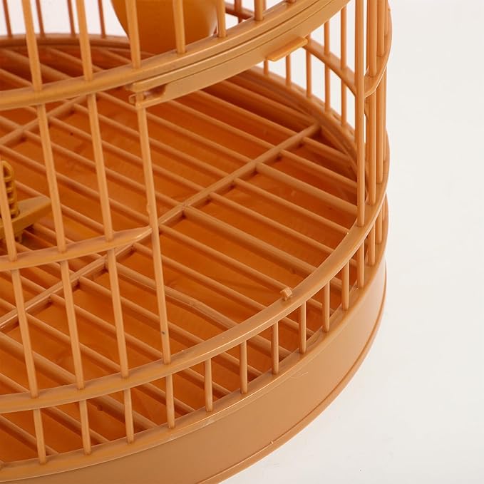 Toddmomy Hanging Bird Cage for Parakeets and Lovebirds 29.5-inch Plastic Vintage Style Cage with Dome Top Suitable for Small Birds and Indoor Use