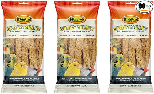 Higgins 18 Count Spray Millet, Natural Treats for All Pet and Wild Birds