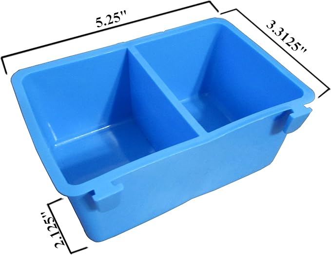 Cage Cups Divided 1 Pint (16 oz) Hanging Feed & Water Cage Cups for Poultry Chicken Parrot Hamster (24)