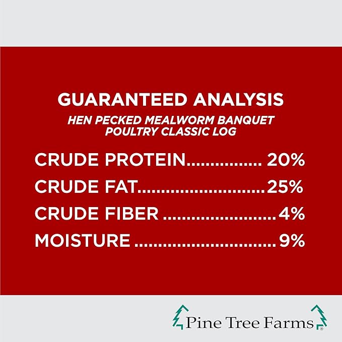 Pine Tree Farms Hen Pecked Classic Seed Log – Includes Chicken Treats with Mealworms & Peanuts for Chickens, Turkeys, Ducks, and Poultry, 28 oz (3 Pack)
