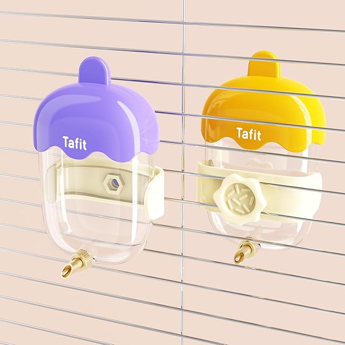 Leak-Proof & Chew-Proof Hanging Water Dispenser No Drip for Birds, Chinchillas, Guinea Pigs, Ferrets, Rats, Rabbits, Bunnies, Parrots, Squirrels, and Other Small Animals - Purple, 12oz