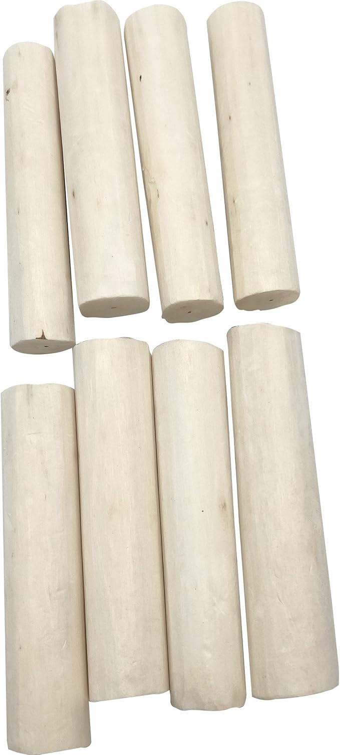 by M&M 5501 Natural Sola Log PK8 - Handcut Natural Sola Wood Logs, Lightweight Foraging Foot Toys, Chewable, Easy for Pets to Grab and Chew, Great for Small and Med Size Pet Birds