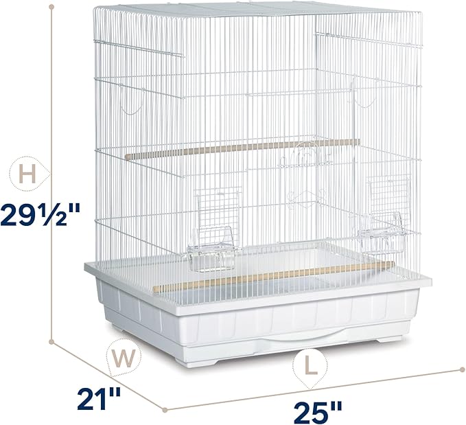 Prevue Pet Products Square Top Parakeet Cage, White