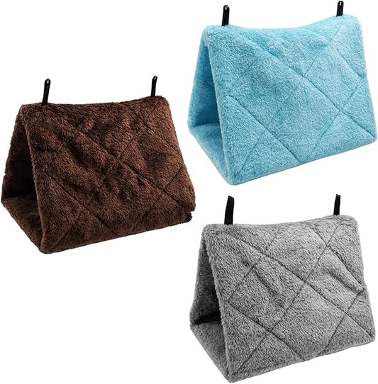 Bird Bed, Bird Hammock, Bird Nest, 3-Piece Set in for Multi-Bird Households and Breeders, Winter Warmth Protection and Stress Relief Hiding, Durable Material Construction