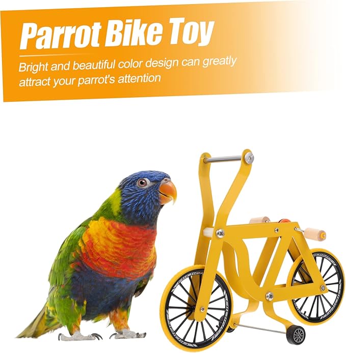 Parrot Bike Toy Educational Bird Training Toy for Intelligence Development and Exercise Bright Color Compact Size Easy Storage for Pet Birds