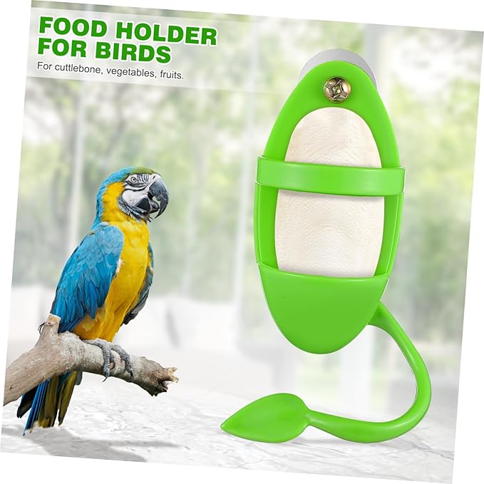 2pcs Bird Cuttlebone Holder with Perches Plastic Cuddle Bone Feeding Racks Parrot Cage Stands Accessories for Cockatiels Parakeets Finches Green