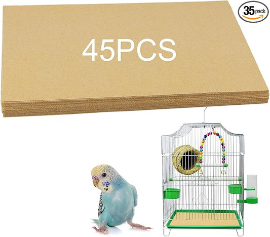 35 Pcs Gravel Liner Paper for Bird Cage, 11 x 17 Inch Bird Cage Liner Paper Bedding Calcium Paper Special Pet Bedding Accessories for Pet Parrot Bird Cage in Sea Sand