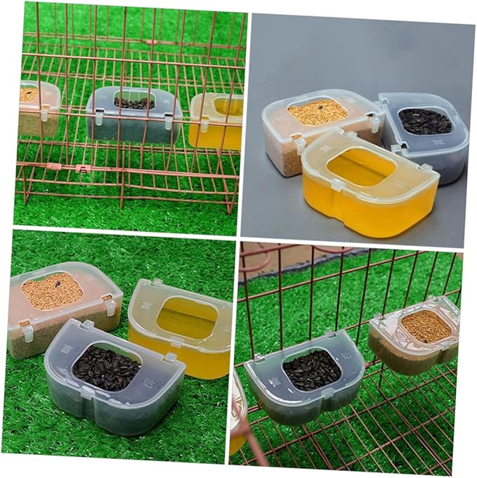 2Pcs Hanging Quail Feeder Transparent Pigeon Supplies with No Waste Design Easy to Clean Bird Cage Feeder for Quail and Pigeons for Bird Lovers