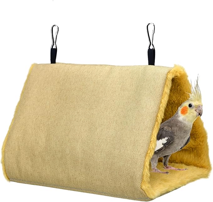 Winter Warm Bird Nest Hammock Swing Fluffy Sleeping Bed Parrot Hideaway Shed Hut House for Cockatiels Parakeet Budgies African Grey Hamster Ferret