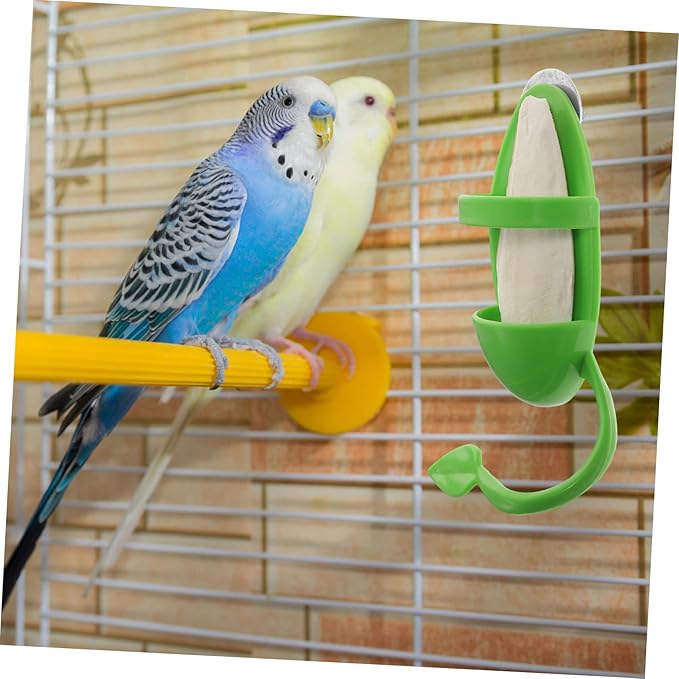 UKCOCO 3-Piece Parrot Cuttlebone Stand Bird Feeding Rack Vegetable Holder Budgie Food Bowl and Cuttlefish Bone for Snails Bird Cage Accessories
