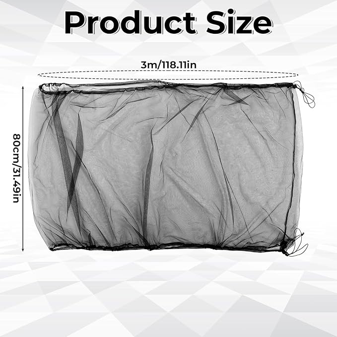 Large Bird Cage Cover Bird Cage Seed Catcher 118 x 31 Inches Adjustable Elastic Band Mesh Birdcage Cover Net Skirt for Parrot Parakeet Macaw African Cages (Black)