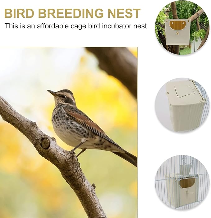 Bird House Nesting Boxes Plastic Parakeet Box Hanging Bird Hut for Pet Cockatiel Budgie 2Pcs Parakeet Cage