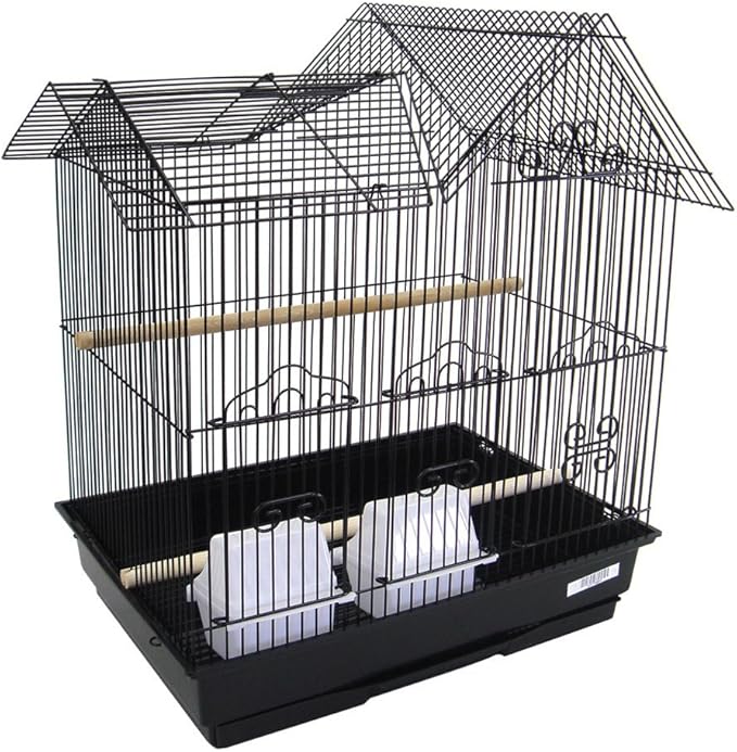 YML 16-Inch by 12-Inch Villa Top Bird Cage, Black